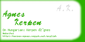 agnes kerpen business card